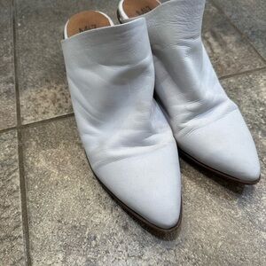 Miz Mooz White Leather Mules